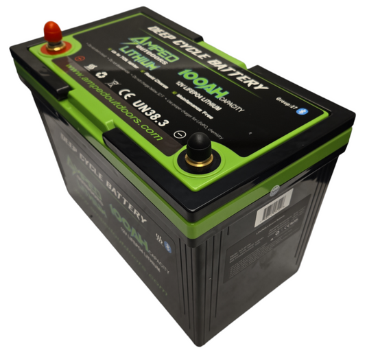 100Ah Lithium Battery (LiFePO4) 12.8V - Bluetooth - IP67 Waterproof - Heated