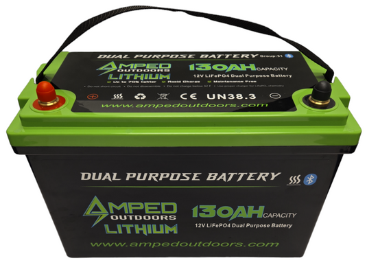 130Ah Dual Purpose Lithium Battery (Cranking) 12.8V - Bluetooth - IP67 Waterproof - Heated