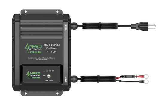 16V 80Ah LiFePO4 Battery - Bluetooth - IP67 Waterproof - On board Charger Included!