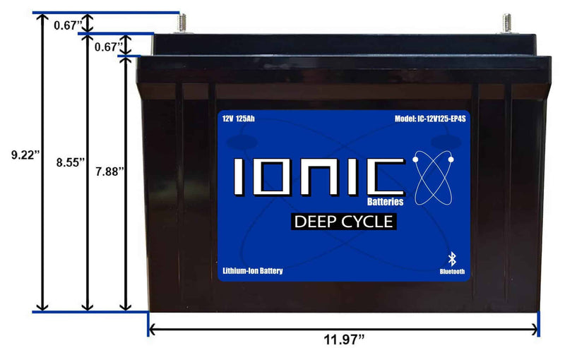 Load image into Gallery viewer, Ionic 12 Volt 125Ah Lithium Deep Cycle Battery
