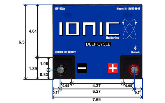 Ionic 12 Volt 50Ah Deep Cycle Lithium Battery