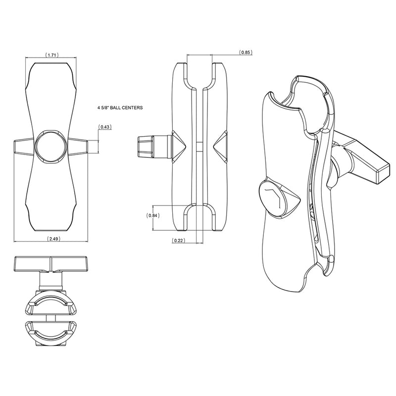 Load image into Gallery viewer, RAM Mount Double Socket Arm f/1.5&quot; Ball Bases [RAM-201U]
