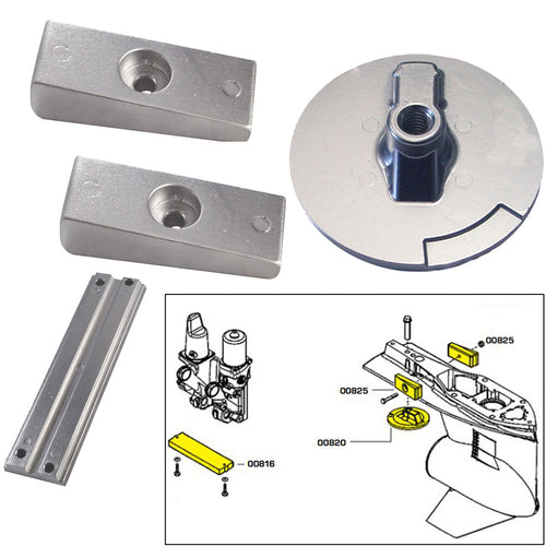 Tecnoseal Anode Kit w/Hardware - Mercury Verado 4 - Aluminum [20814AL]