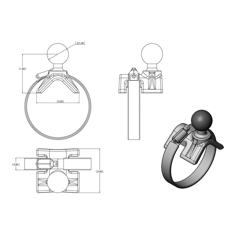 Load image into Gallery viewer, RAM Mount Strap Mount w/Short Arm &amp; Diamond Base [RAM-B-108-A-238]
