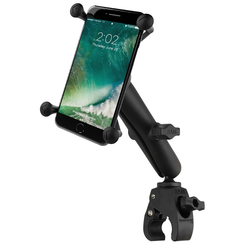 Load image into Gallery viewer, RAM Mount Tough-Claw Base w/Long Double Socket Arm &amp; Universal X-Grip IV f/Large Phone/Phablet Cradle [RAM-B-400-C-UN10U]
