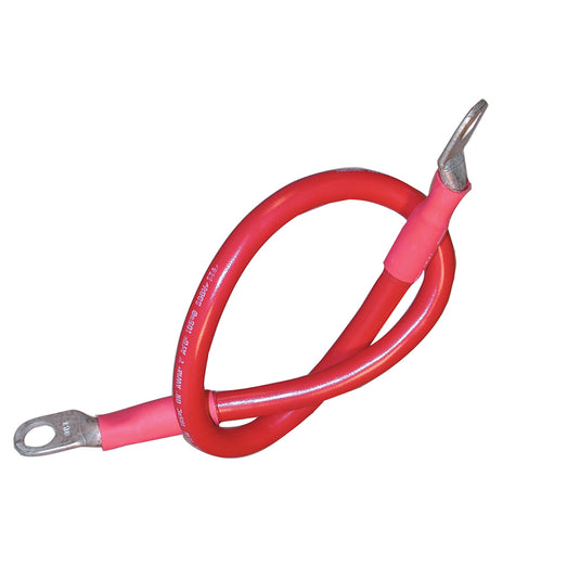 Ancor Battery Cable Assembly, 4 AWG (21mm) Wire, 3/8" (9.5mm) Stud, Red - 32" (81.2cm) [189135]