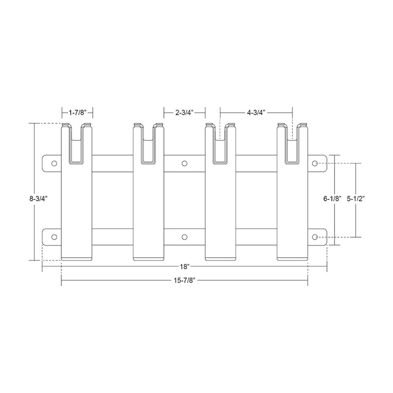 Load image into Gallery viewer, TACO Aluminum/Poly 4-Rod Rack Holder [F31-3104BXZ-1]
