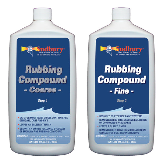 Sudbury Rubbing Compound Kit - Step 1 Coarse  Step 2 Fine - 32oz Each [444-442KIT]