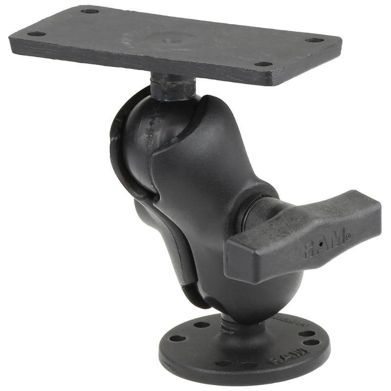 Load image into Gallery viewer, RAM Mount 1.5&quot; Ball Mount w/2.5&quot; Round Base, Short Arm  2&quot; x 4&quot; Plate f/Humminbird Helix 7 Only [RAM-202-24-B-202U]
