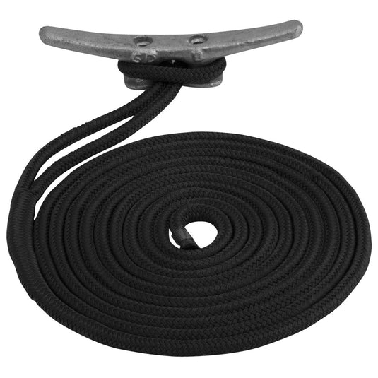 Sea-Dog Double Braided Nylon Dock Line - 3/8" x 25 - Black [302110025BK-1]