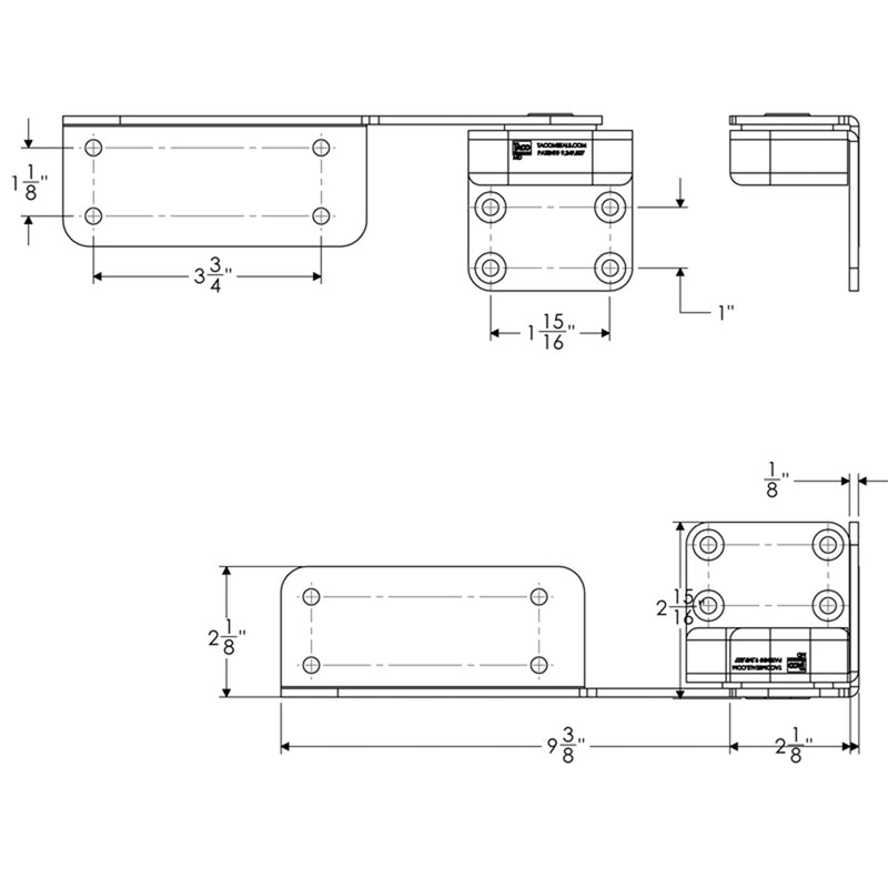 Load image into Gallery viewer, TACO Command Ratchet Hinges 9-3/8&quot; Polished 316 Stainless Steel - Pair [H25-0016]
