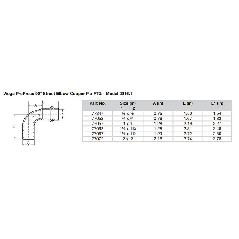 Load image into Gallery viewer, Viega ProPress 3/4&quot; - 90 Copper Elbow - Street/Press Connection - Smart Connect Technology [77052]
