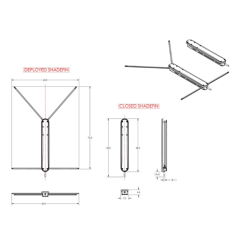 Load image into Gallery viewer, TACO ShadeFin w/White Fabric, Bag  Fixed Rod Holder Mount Kit [T10-3000-3]
