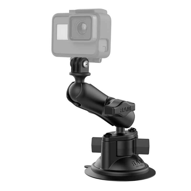 Load image into Gallery viewer, RAM Mount RAM Twist-Lock Suction Cup Mount w/Universal Action Camera Adapter [RAM-B-166-GOP1U]
