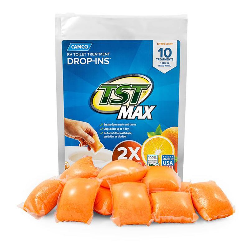 Load image into Gallery viewer, Camco TST MAX Orange RV Toilet Treatment Drop-Ins *10-Pack [41178]
