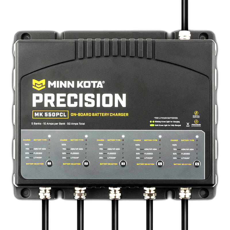 Load image into Gallery viewer, Minn Kota On-Board Precision Charger MK-550 PCL 5 Bank x 10 AMP LI Optimized Charger [1835500]
