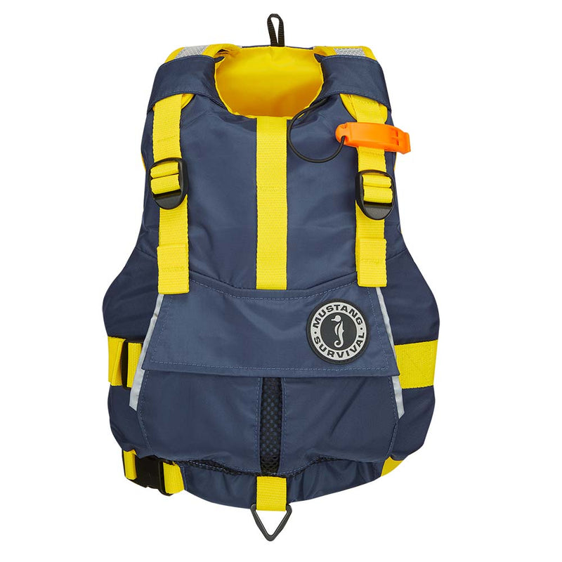 Load image into Gallery viewer, Mustang Youth Bobby Foam Vest - Yellow/Navy [MV2500-5-0-216]
