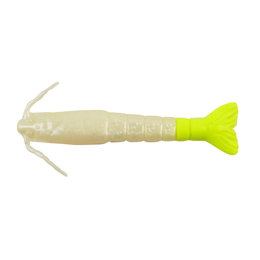 Berkley Gulp! Saltwater Shrimp - 3" - Pearl White/Chartreuse [1240006]