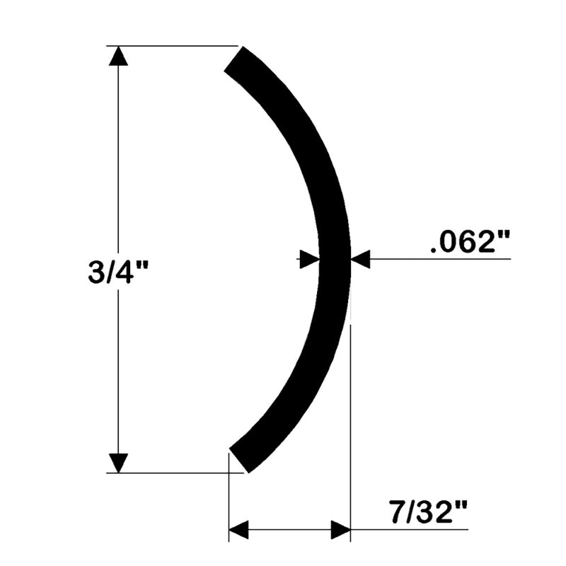 Load image into Gallery viewer, TACO Hollow Back 304 Stainless Steel Rub Rail Insert 3/4&quot; x 6 [S11-4511P6-1]
