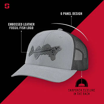Load image into Gallery viewer, STRIKER Fossil Fish Patch Trucker Gray
