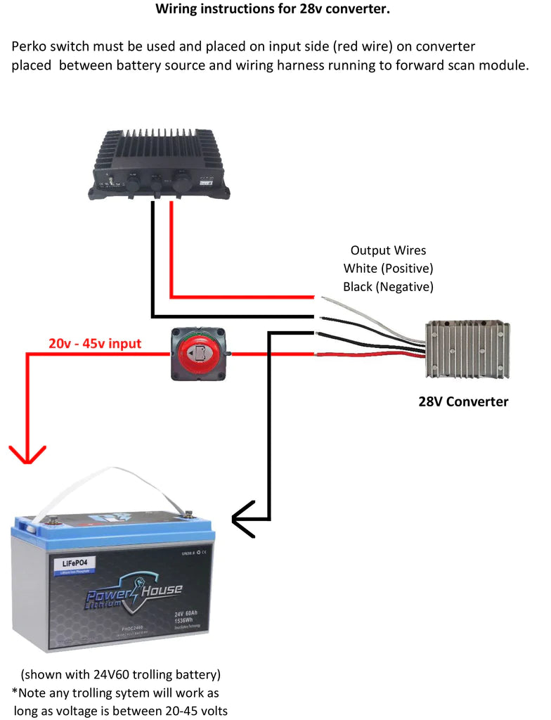 Load image into Gallery viewer, Power House Lithium 28V Forward Facing Sonar Converter
