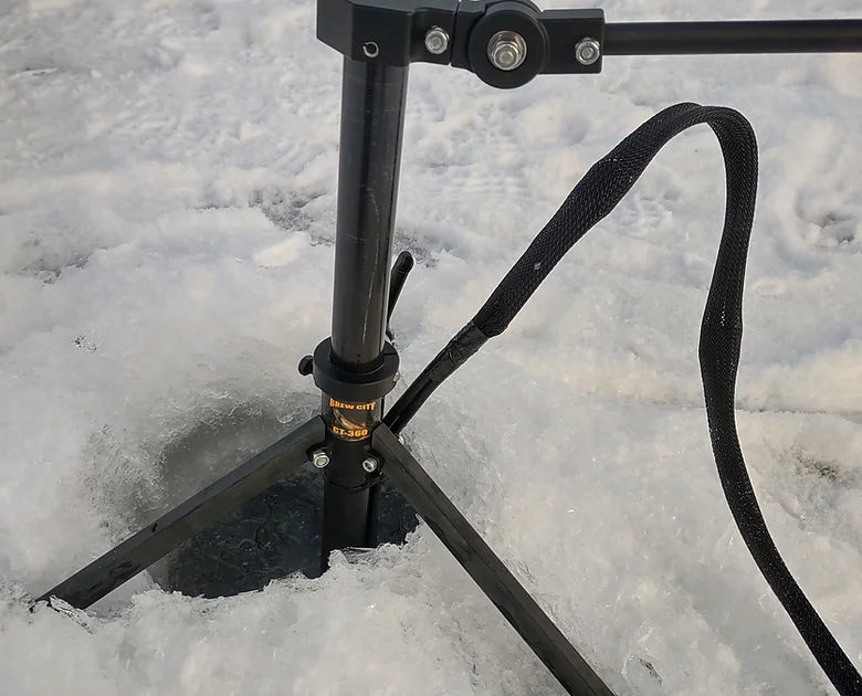 Load image into Gallery viewer, Brew City CT360 Live Imaging Sonar Ice Fishing Tripod with Tilt Handle
